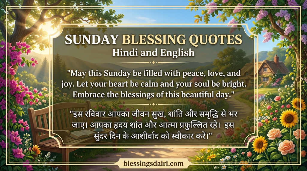 Top Sunday Blessing Quotes in Hindi and English